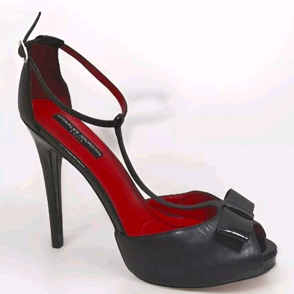 Charles Jourdan Platform Stiletto Heels US 10 Sexy Drag Queen Edgy Leather Shoes